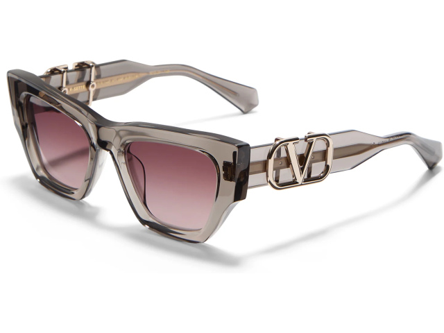 VALENTINO V - SETTE GRY - GLD,  Crystal Grey- V-Light Gold, Dark Rose to Light Rose Lenses