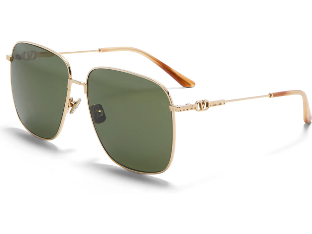 VALENTINO VLS-171 GLD - TRT,  V-Light Gold - Light Havana, Dark Green Lenses