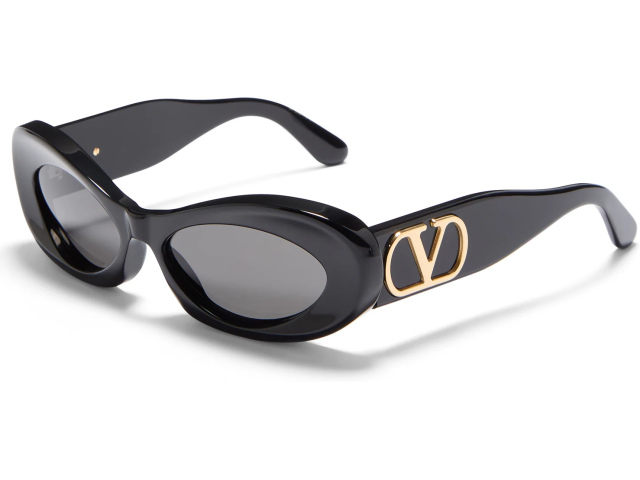 VALENTINO VLS-178 BLK - GLD,  Black - V-Light Gold, Smoke Grey Lenses
