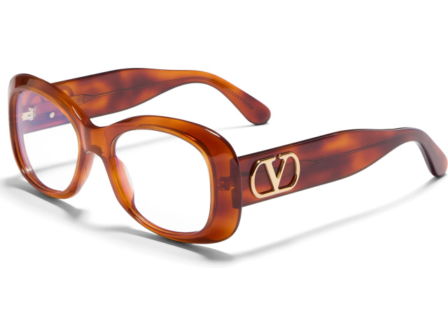 VALENTINO VLX-181 TRT - GLD,  Medium Havana - V-Light Gold, CLEAR