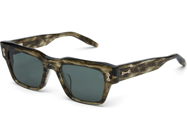 AKONI COLUMBA GRN - GLD,  Green Swirl - 12k Gold, Smoke Green Lenses