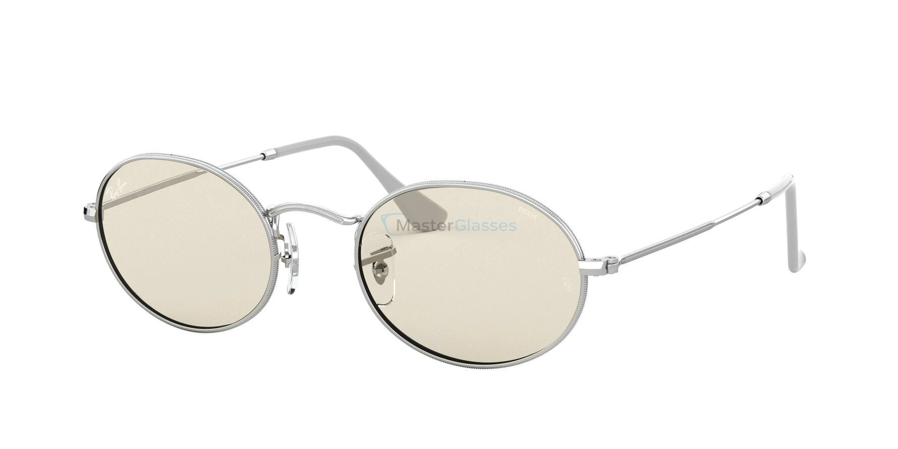 ray ban oval silver