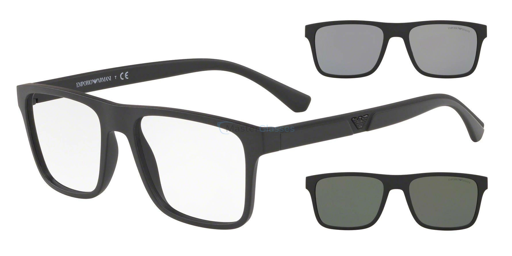 Оправа с солнцезащитными клипонами Emporio Armani EA4115 58011W Matte Black - купить в оптике MasterGlasses