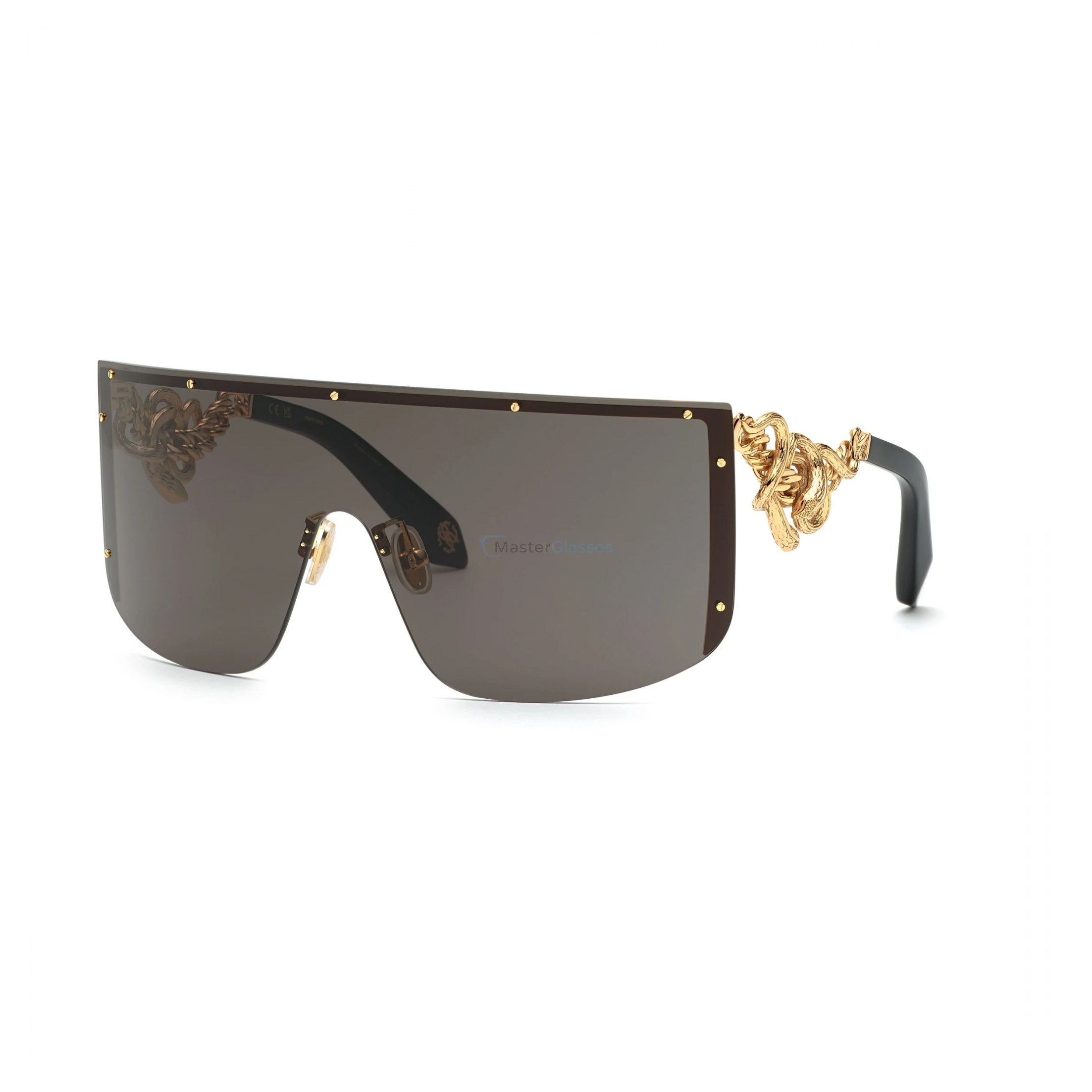 Солнцезащитные очки ROBERTO CAVALLI SRC015M 300, цвет shiny total rose  gold, smoke - купить в оптике MasterGlasses